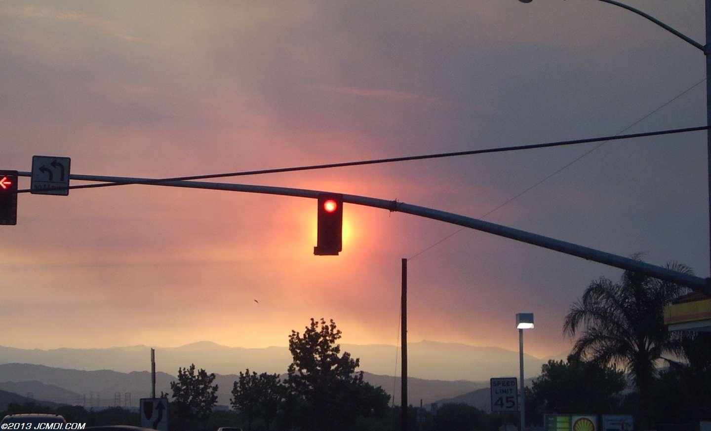 Smokey skies and redlight Sunset